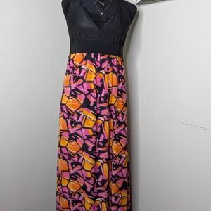 Multi-color Halter maxi dress size Large